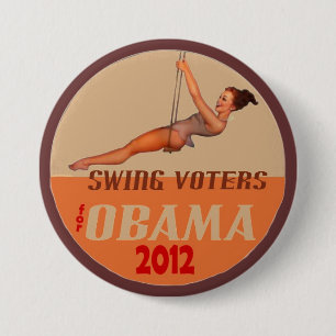 Badge Rond 7,6 Cm Électeurs d'oscillation pour Obama 2012