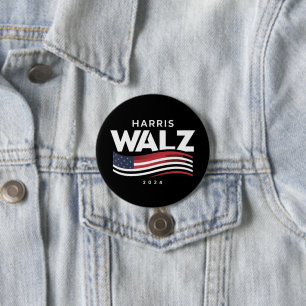 Badge Rond 7,6 Cm Élection 2024 de la valse de Kamala Harris Tim Wal