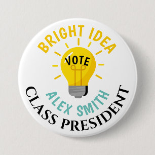 Badge Rond 7,6 Cm Élection du président de classe : élection du cons