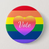 Badge Rond 7,6 Cm Élection Gay pride arc-en-ciel drapeau LGBTQ (Devant)