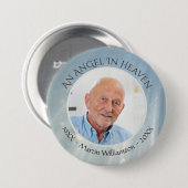Badge Rond 7,6 Cm Elégant ANGE Mémorial moderne en HEAVEN Photo (Devant & derrière)