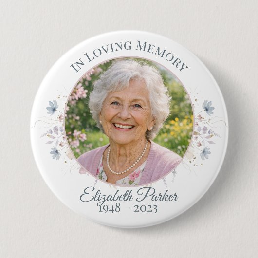 Badge Rond 7,6 Cm Elegant Butterfly Celebration of Life Program (Devant)