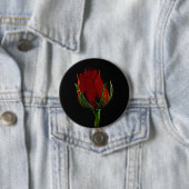 Badge Rond 7,6 Cm Élégant et romantique simple rose rouge bouton (En situation)