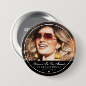 Badge Rond 7,6 Cm Elegant Forever in Our Hearts Memorial Photo (Devant & derrière)