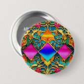 Badge Rond 7,6 Cm Elégant Futuriste Manoir Français Intérieur (Devant & derrière)