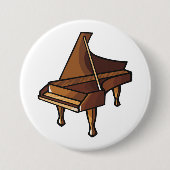 Badge Rond 7,6 Cm Elégant Grand Piano Music Amateurs de design (Devant)