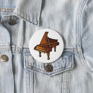 Badge Rond 7,6 Cm Elégant Grand Piano Music Amateurs de design