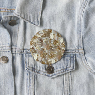 Badge Rond 7,6 Cm Élégant Rose floral Motif pétal