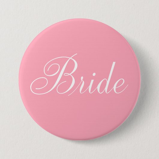 Badge Rond 7,6 Cm Élégant Script Pink Bride (Devant)