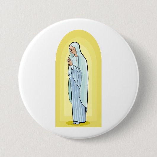 Badge Rond 7,6 Cm Elegant Virgin Mary Catholic Religious (Devant)