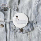 Badge Rond 7,6 Cm Élégante mariée se détendre dans la Mariage de bai (En situation)