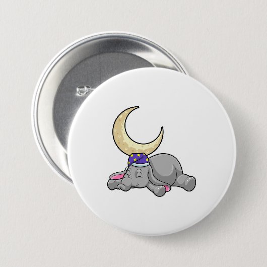 Badge Rond 7,6 Cm Elephant (Devant & derrière)