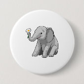 Badge Rond 7,6 Cm Eléphant à fleurs (Devant)