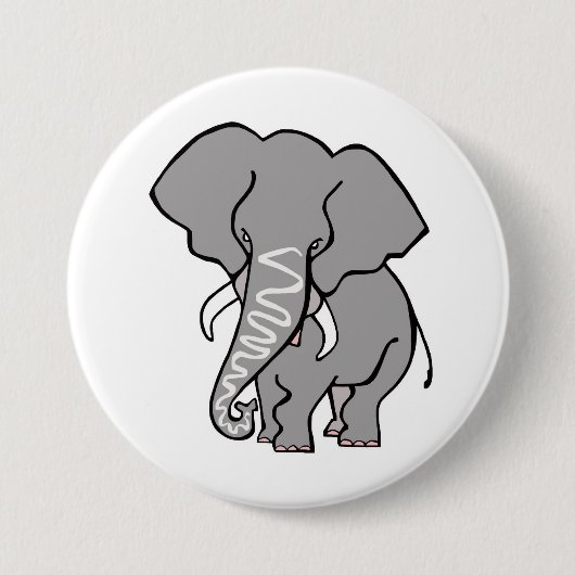 Badge Rond 7,6 Cm ELEPHANT africain graphique - Amoureux des animaux (Devant)