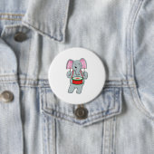 Badge Rond 7,6 Cm Elephant at Music with Drum (En situation)