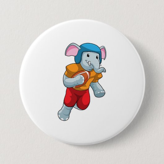 Badge Rond 7,6 Cm Elephant au football (Devant)