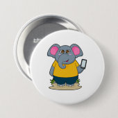 Badge Rond 7,6 Cm Eléphant avec mobile (Devant & derrière)