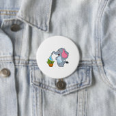 Badge Rond 7,6 Cm Eléphant avec Plante (En situation)