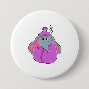 Badge Rond 7,6 Cm Eléphant avec thermomètre à fièvre