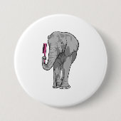 Badge Rond 7,6 Cm Elephant comme coiffeur avec peigne (Devant)