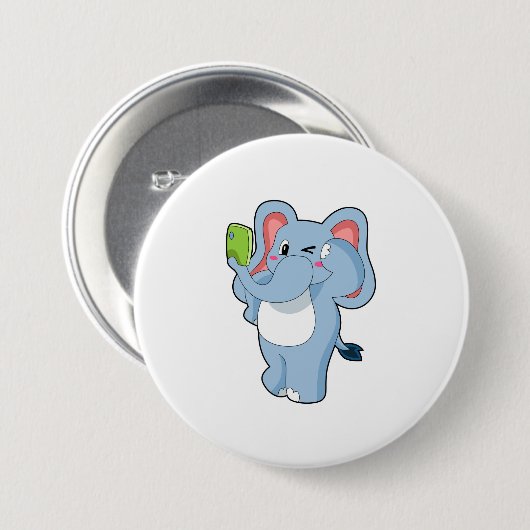 Badge Rond 7,6 Cm Elephant Mobile (Devant & derrière)