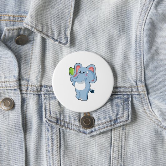 Badge Rond 7,6 Cm Elephant Mobile (En situation)