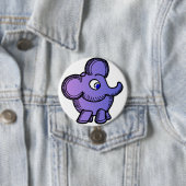 Badge Rond 7,6 Cm Éléphant pourpre (En situation)