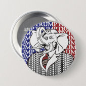 Badge Rond 7,6 Cm Eléphant Trump (Devant & derrière)