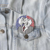 Badge Rond 7,6 Cm Eléphant Trump (En situation)
