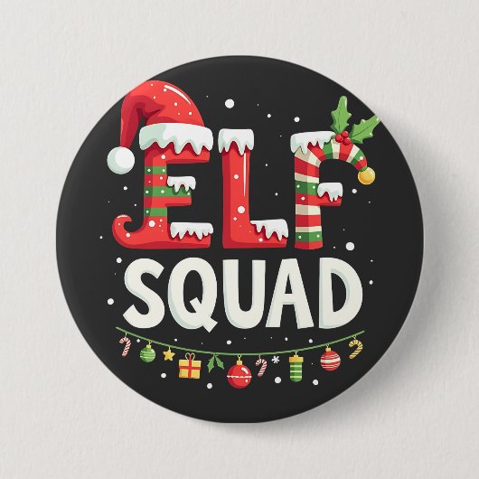 Badge Rond 7,6 Cm Elf Squad Drôle Correspondant (Devant)