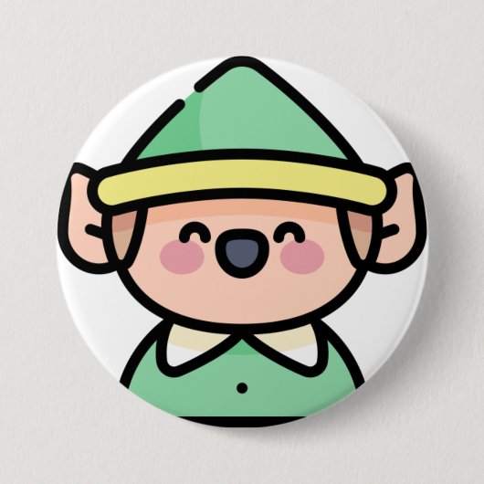 Badge Rond 7,6 Cm elfe (Devant)