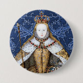 Badge Rond 7,6 Cm Elizabeth Tudor, reine d'Angleterre (Devant)