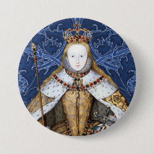 Badge Rond 7,6 Cm Elizabeth Tudor, reine d'Angleterre