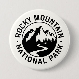 Badge Rond 7,6 Cm Emblem du parc national des Rocheuses
