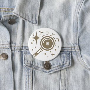 Badge Rond 7,6 Cm emblème AI Twinkle étoiles, phare de l'ère numériq
