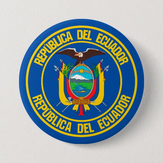 Badge Rond 7,6 Cm Emblème autour de l'Equateur (Devant)