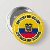 Badge Rond 7,6 Cm Emblème autour de l'Equateur (Devant & derrière)