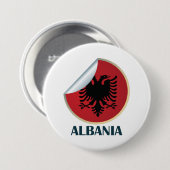 Badge Rond 7,6 Cm Emblème d'aigle à tête double en Albanie (Devant & derrière)
