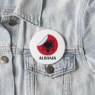 Badge Rond 7,6 Cm Emblème d'aigle à tête double en Albanie