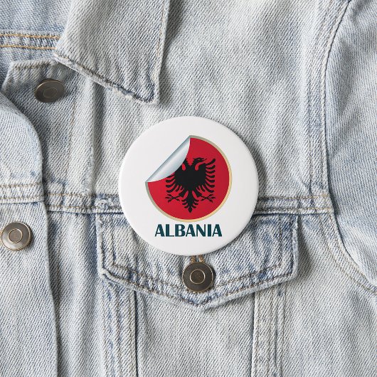 Badge Rond 7,6 Cm Emblème d'aigle à tête double en Albanie