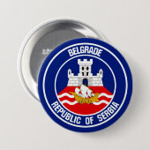 Badge Rond 7,6 Cm Emblème de Belgrade Round (Devant & derrière)