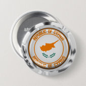 Badge Rond 7,6 Cm Emblème de Chypre (Devant & derrière)