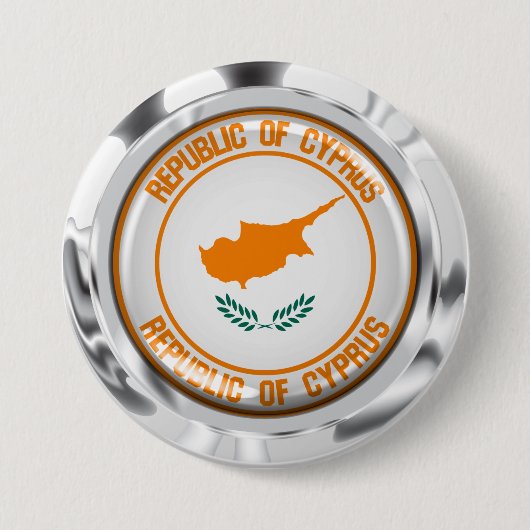 Badge Rond 7,6 Cm Emblème de Chypre (Devant)
