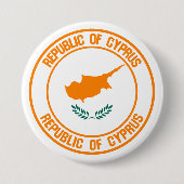 Badge Rond 7,6 Cm Emblème de Chypre (Devant)