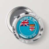 Badge Rond 7,6 Cm Emblème de Fidji Round (Devant & derrière)