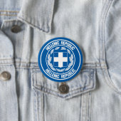 Badge Rond 7,6 Cm Emblème de la Grèce (En situation)