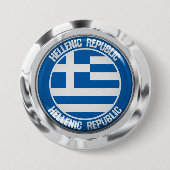 Badge Rond 7,6 Cm Emblème de la Grèce (Devant)