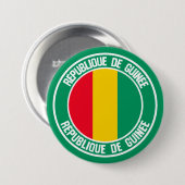 Badge Rond 7,6 Cm Emblème de la Guinée (Devant & derrière)