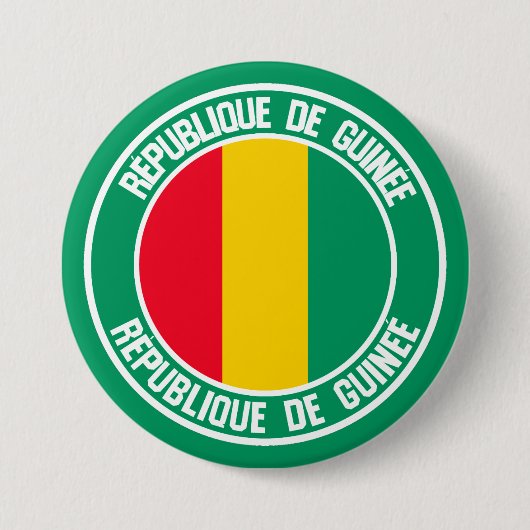 Badge Rond 7,6 Cm Emblème de la Guinée (Devant)