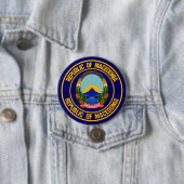 Badge Rond 7,6 Cm Emblème de la Macédoine (En situation)